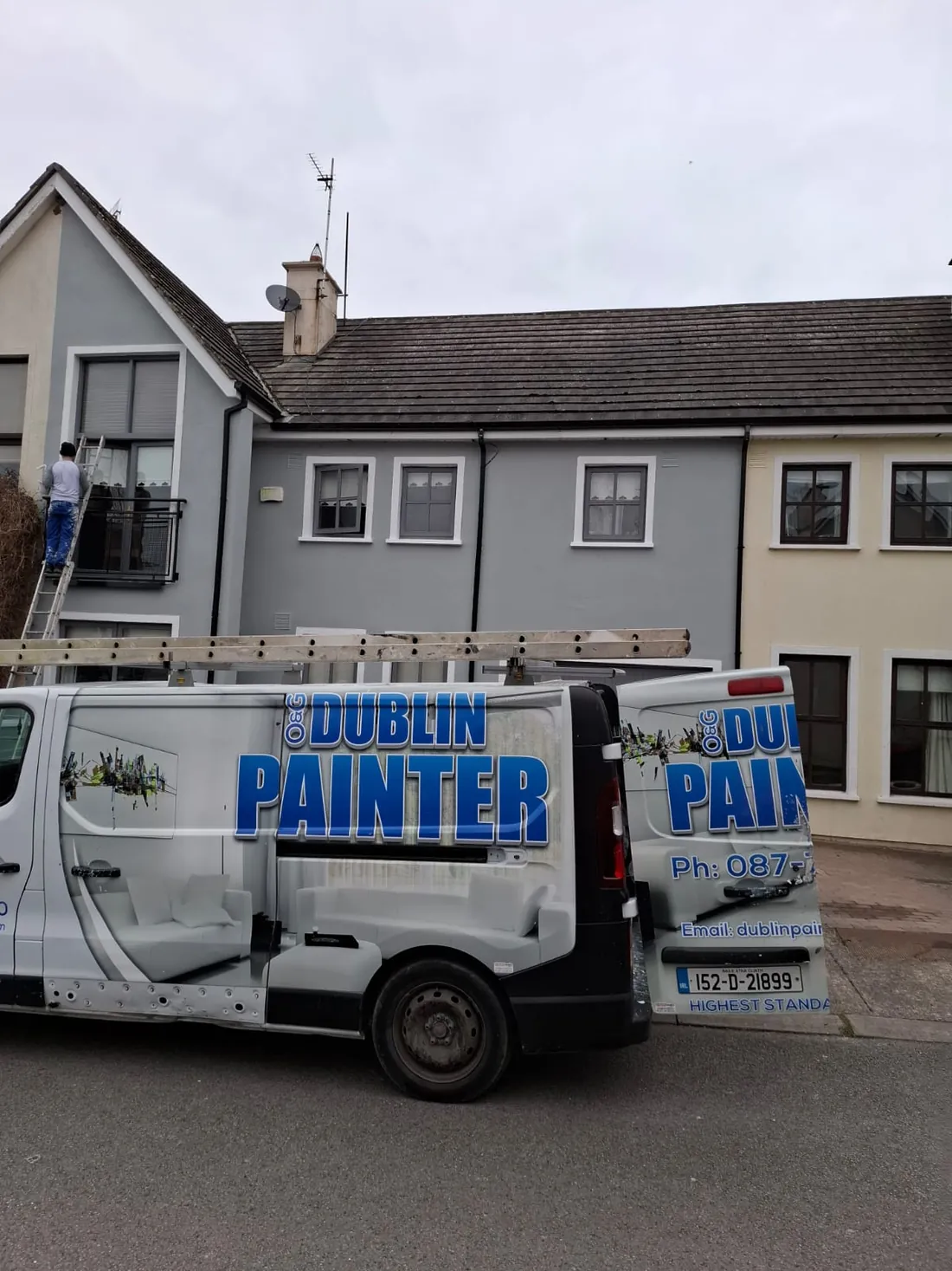 Original Dublin Painter team van on site in Dublin