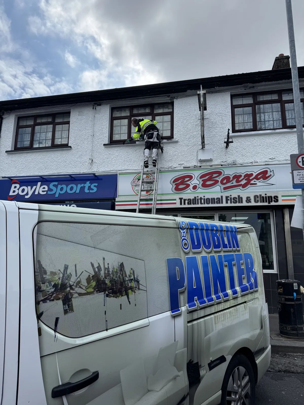Commercial shopfront painting in Dublin by Original Dublin Painter
