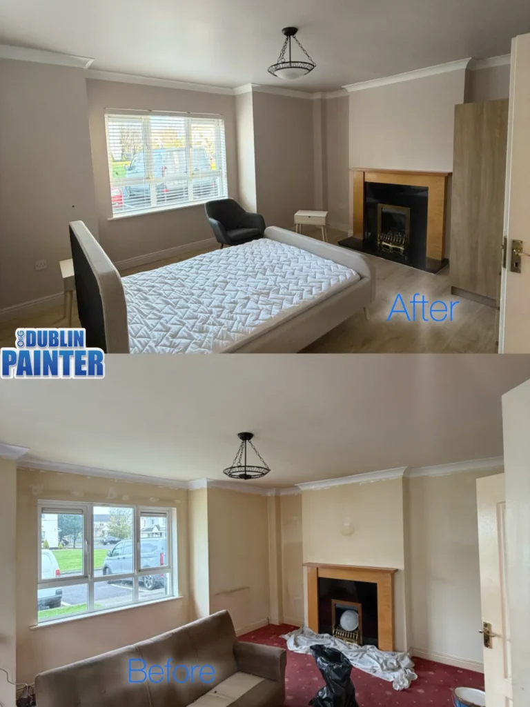 Bedroom painting before and after by Dublin painter