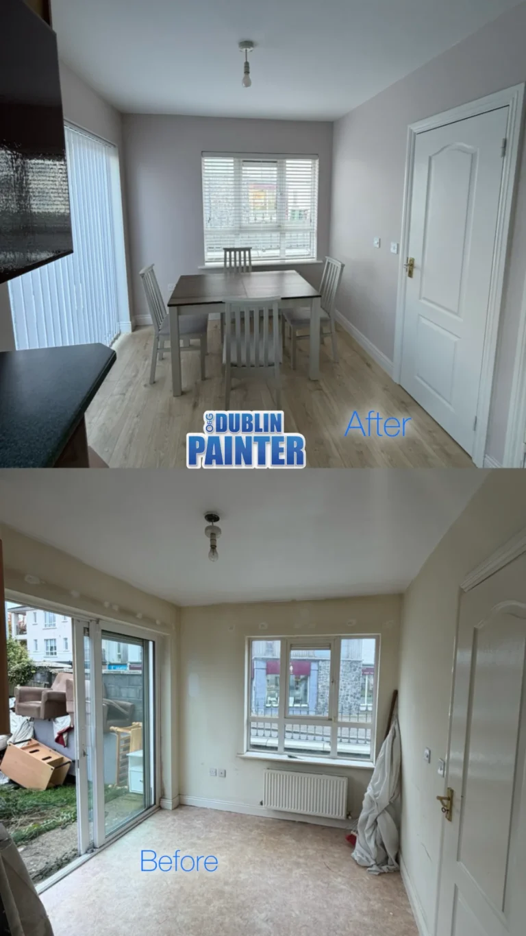 Dining room painting before and after by Dublin painter